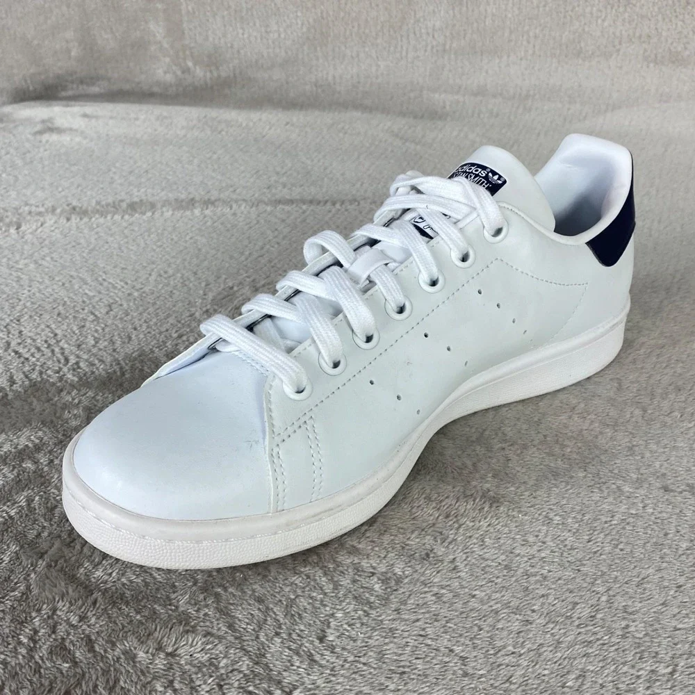 Adidas Stan Smith Mens Shoes Size 11.5 White Blue Leather Tennis Pickleball NEW